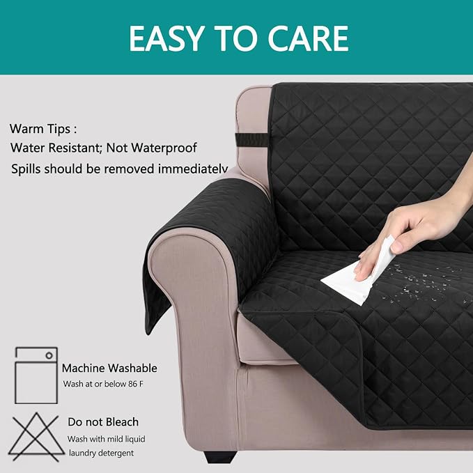 U-NICE HOME Recliner Chair Covers Reversible Quilted Water Repellent Pet - Image 4
