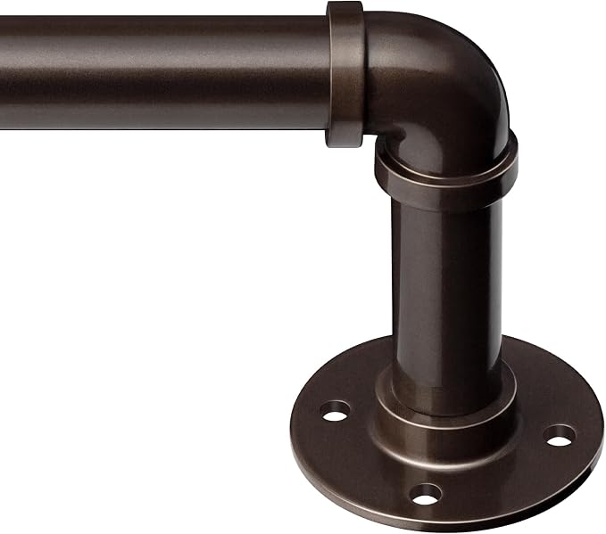 Zeerobee Curtain Rods for Windows 32 to 48, 1 Inch Industrial Wrap Around by zeerobee