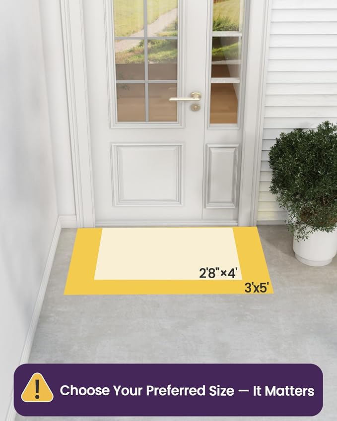 DEXI Front Door Mat Outside Entrance, 3x5 Spring Flower Welcome Doormat - Image 2
