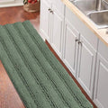 Turquoize Bathroom Runner Rug Extra Long Chenille Area Rug Non-Slip Green Bath by Turquoize