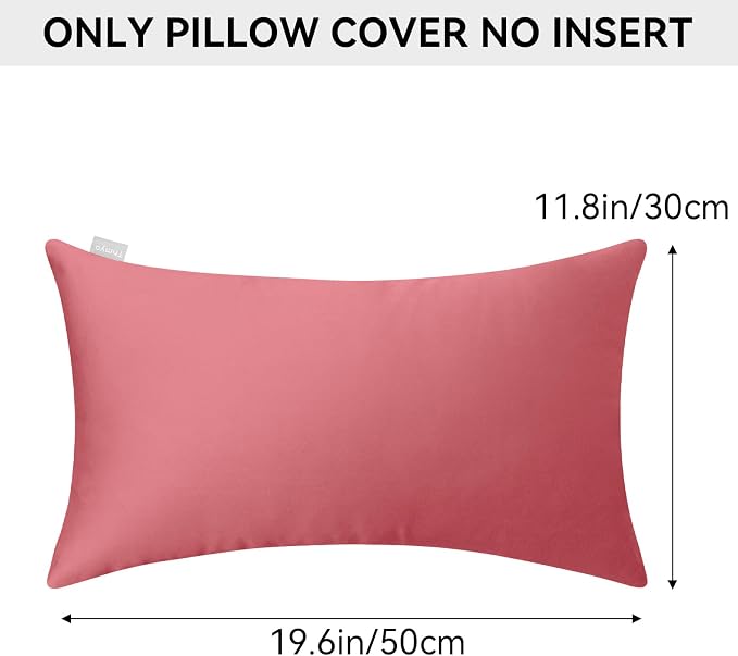 Thmyo 4-Pack 100% Cotton Lumbar Comfortable Solid Decorative Throw Pillow Case - Image 7