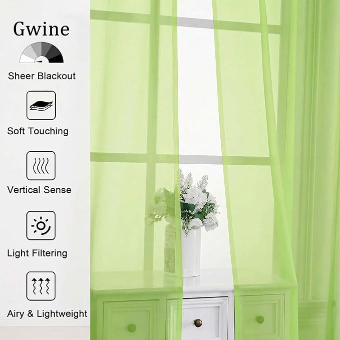Gwine Short Kitchen Sheer Curtains 30 Inch Length - Image 4