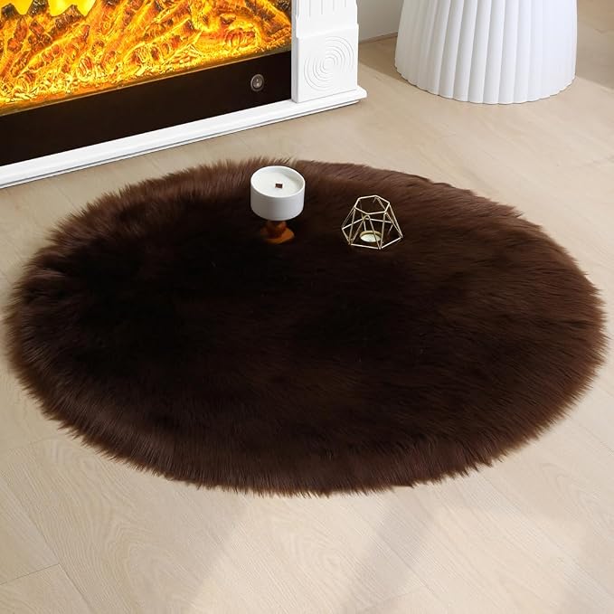 Faux Fur Rug Sheepskin Fuzzy Rug Super Soft Fluffy Plush Area Rug Bedroom Floor by CKLZSAY