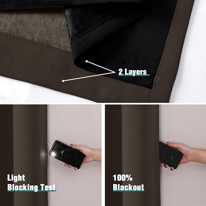 ChrisDowa 100% Blackout Curtains 72 inch Long - Image 4