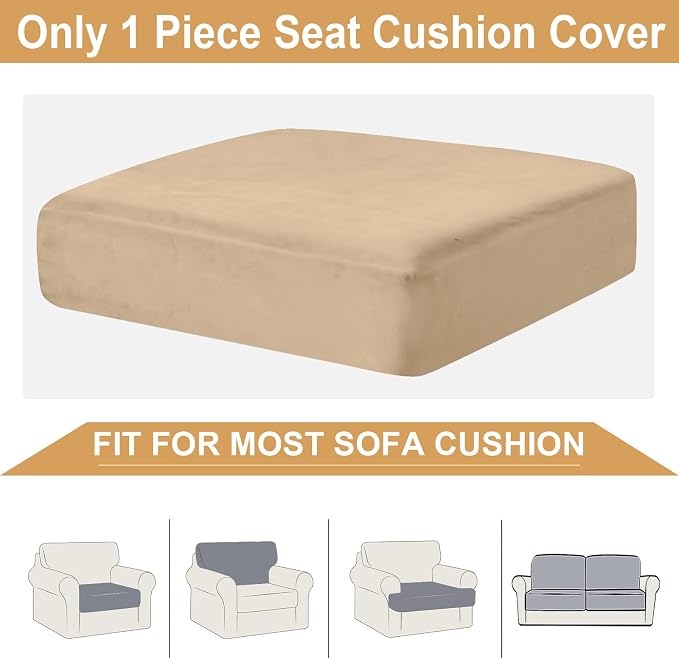 NAISI Couch Cushion Covers 1 Piece Velvet Stretch Sofa Seat Covers or Backrest - Image 3