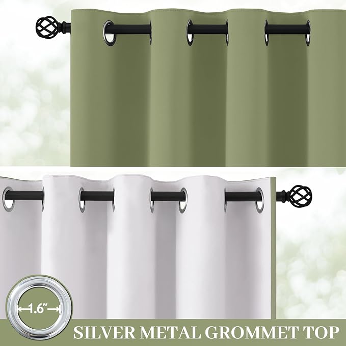 Yakamok 100% Blackout Curtain Panels 72 inches Cold and Light Blocking Drapes - Image 2
