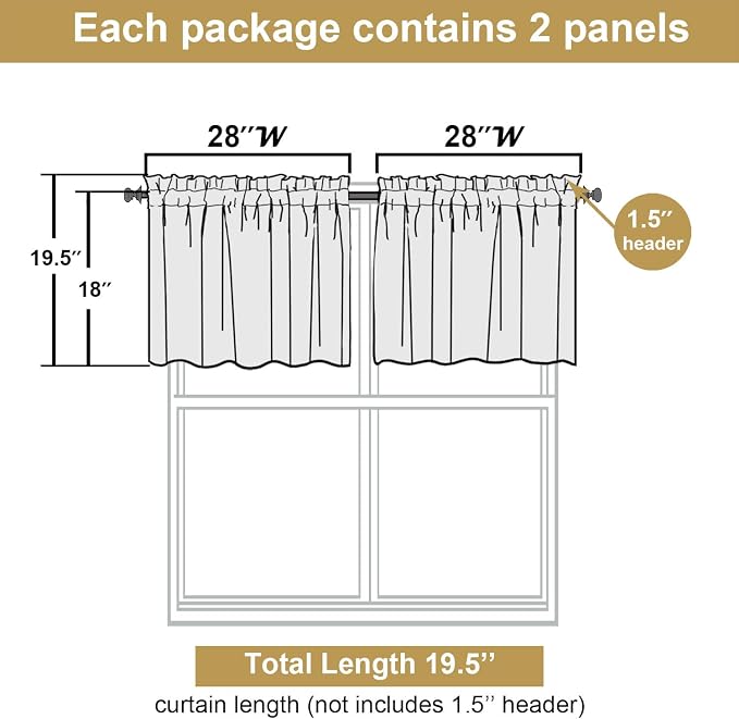 Lecloud Leia Ivory Sheer Valances - Image 3
