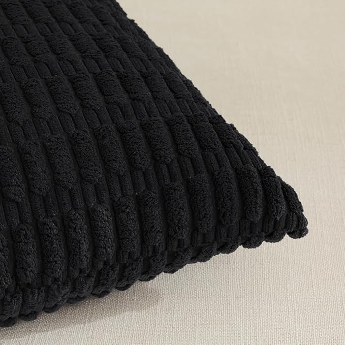 Fancy Homi 4 Packs Boho Black Decorative Throw Pillow Covers 14x24 Inch - Image 4