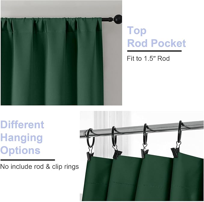 Simplebrand Ava Ever Green Blackout Curtains - Image 4