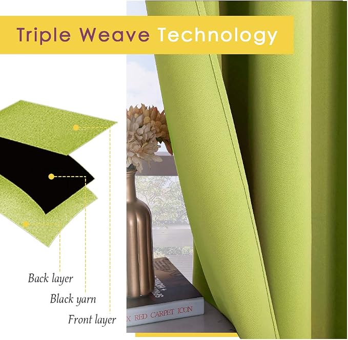 NICETOWN Window Drapery Panels Blackout Curtains, Window Treatment Thermal - Image 3