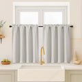 OVZME Natural Curtains for Small Window Treatment, Light Blocking Short Kitchen by OVZME