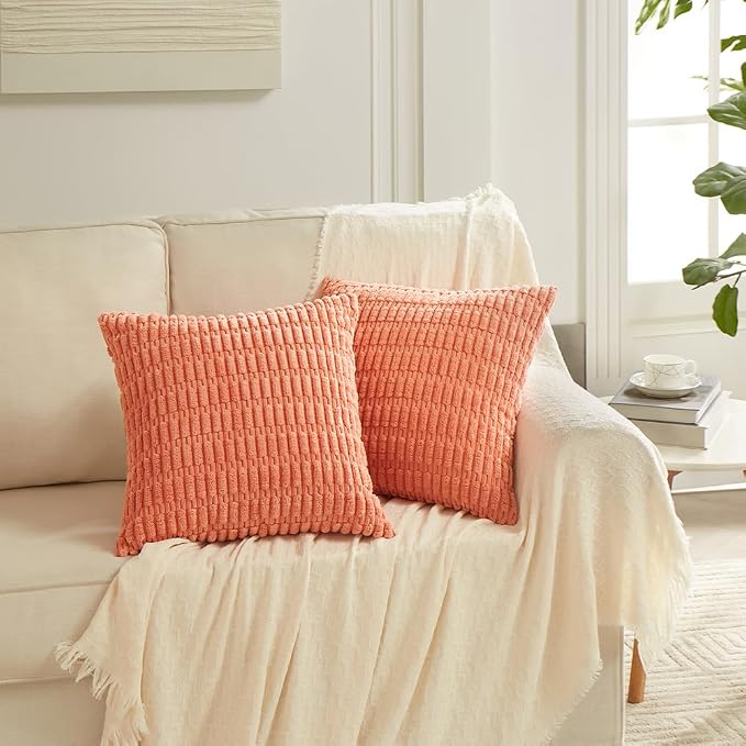 Fancy Homi 4 Packs Boho Coral Decorative Throw Pillow Covers 20x20 Inch - Image 7