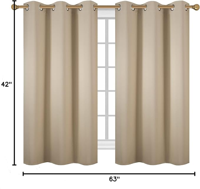 Diraysid Beige Grommet Blackout Curtains - Image 7