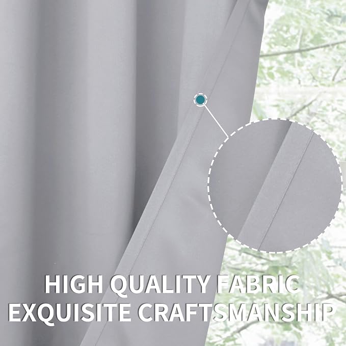 BGment Light Grey Short Blackout Curtains - Image 7