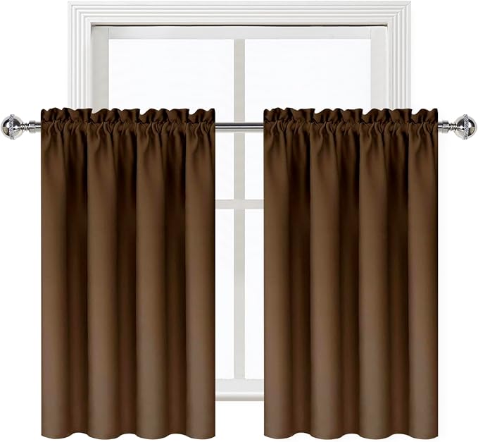 DWCN Brown Blackout Curtains for Small Window, Thermal Insulated Energy Saving - Image 8
