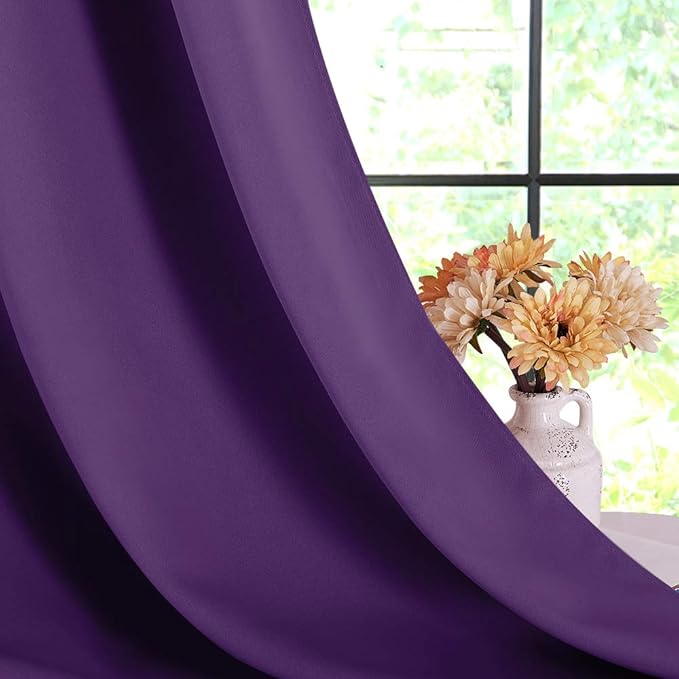 NICETOWN Bedroom Curtains Blackout Drapery Panels, 2 Panels, 70 x 108 inches - Image 4