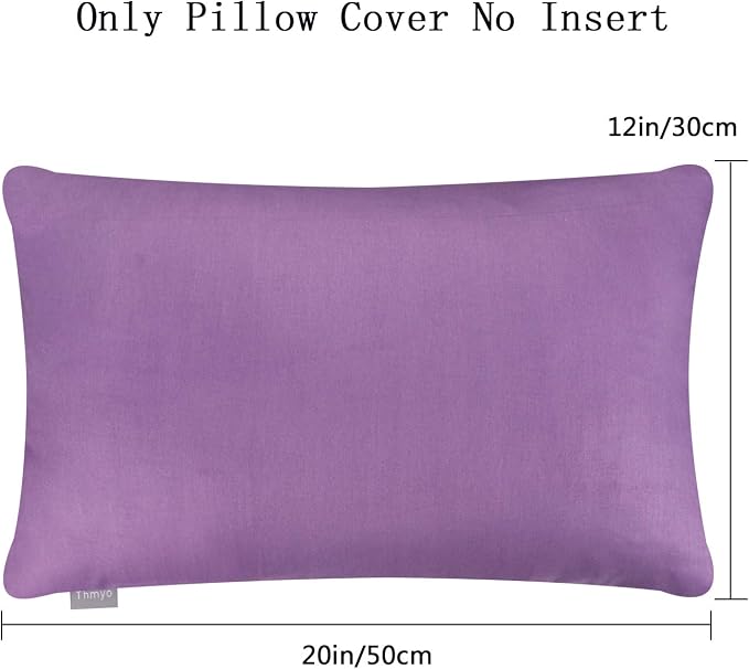 Thmyo 4-Pack 100% Cotton Lumbar Comfortable Solid Decorative Throw Pillow Case - Image 5
