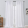 OVZME Pure White Window Curtains 108 Inches Long 2 Panels Set, Light Filtering by OVZME
