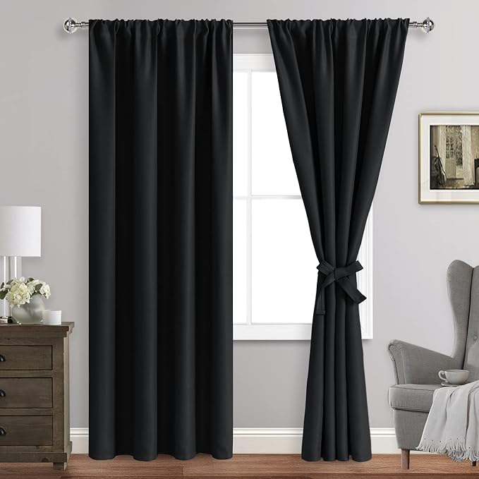 JIUZHEN Blackout Curtains 84 Inch Length 2 Panels Set by JIUZHEN