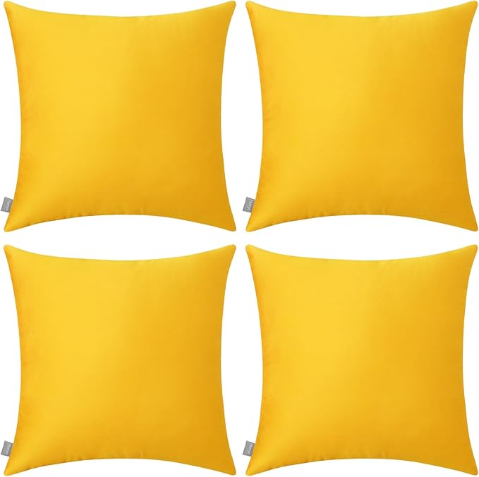 4-Pack 100% Cotton Comfortable Solid Decorative Throw Pillow Case, Thmyo Square by Thmyo