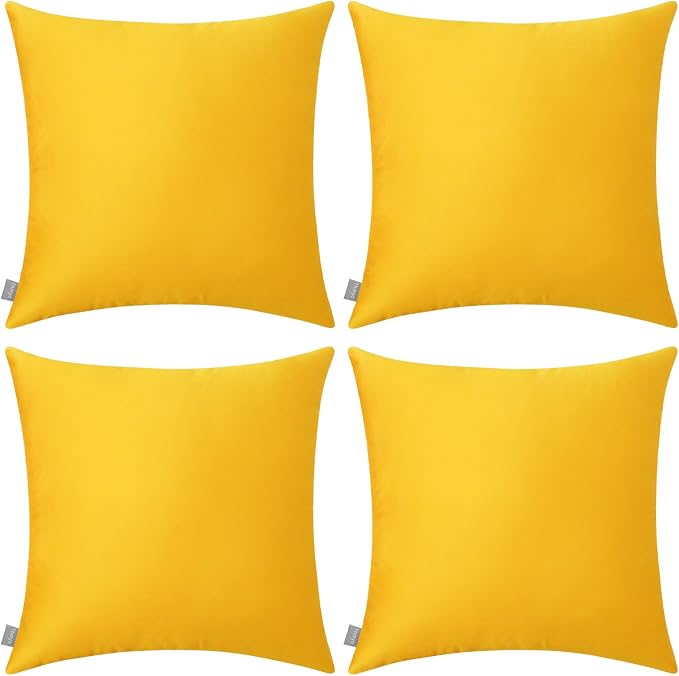 4-Pack 100% Cotton Comfortable Solid Decorative Throw Pillow Case, Thmyo Square by Thmyo