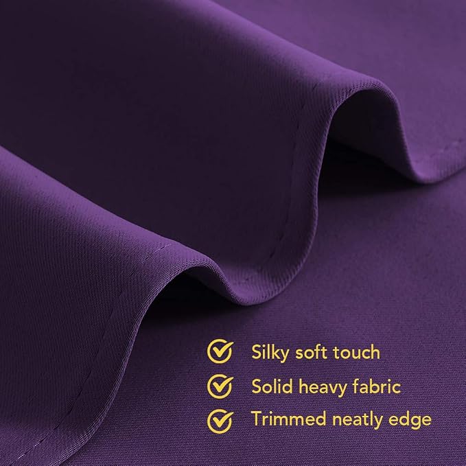 NICETOWN Room Darkening Draperies Window Curtain Panels, Royal Purple, 2 Panels - Image 5