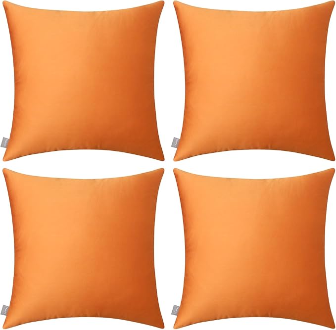 Thmyo 4-Pack 100% Cotton Comfortable Solid Decorative Throw Pillow Cases Square by Thmyo