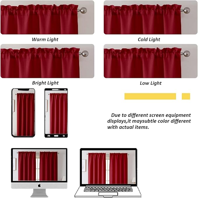 Chyhomenyc Red Short Curtain Valance - Image 6