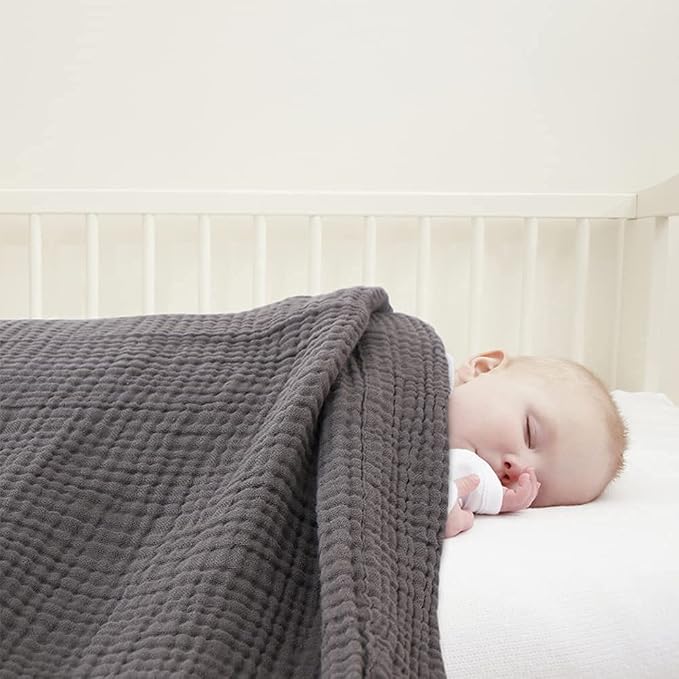 EMME Muslin Baby Blankets 100% Cotton 4-Layer Swaddle 40"x50" Lightweight Soft - Image 2
