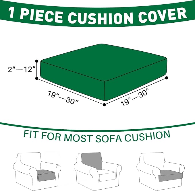 MAXIJIN Couch Cushion Covers for Sectional Sofa, Stretch Sofa Cushion Cover - Image 2