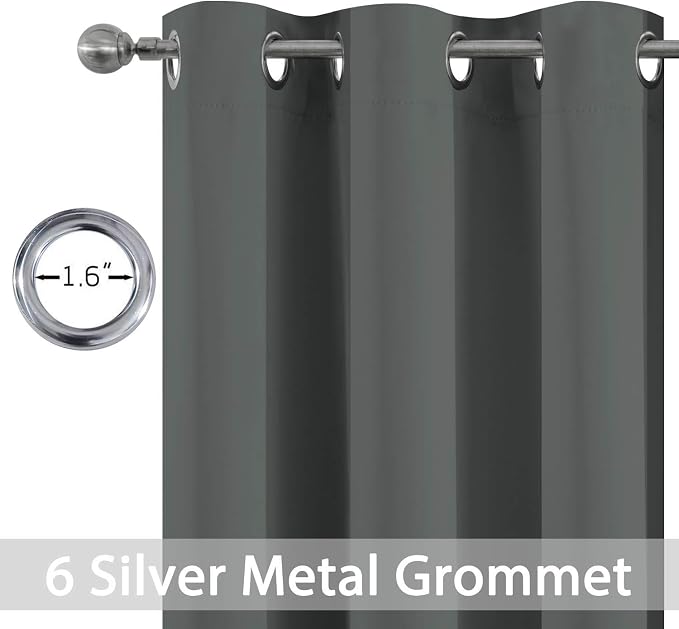 Yakamok Room Darkening Grommet Window Drapes Thermal Insulated Light Blocking - Image 3