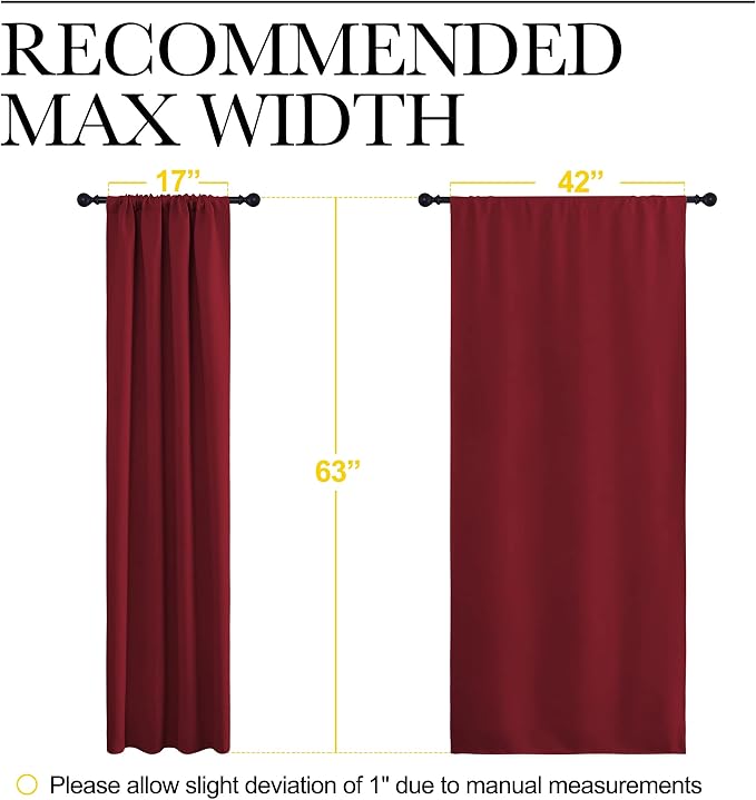 NICETOWN Christmas Burgundy Blackout Curtains and Drapes - Image 8