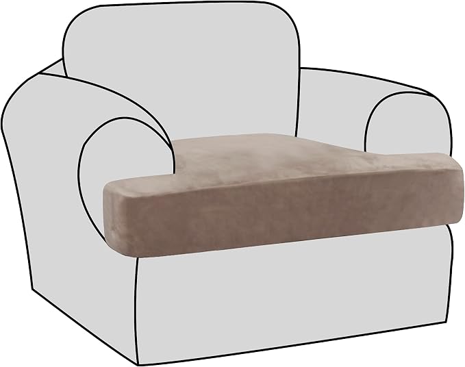 H.VERSAILTEX Stretch Velvet T Cushion Chair Covers by HVERSAILTEX