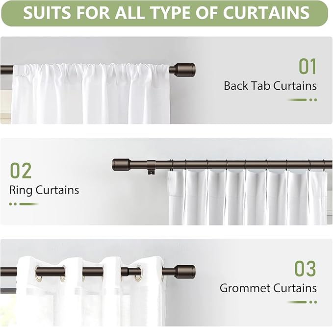 5/8” Diameter Curtain Rods 30-45 Inch, - Image 7