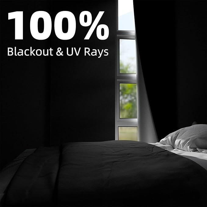 NIGHTON Portable Blackout Curtains 48"×59", Strong Hook and Loop Tape Strips - Image 2