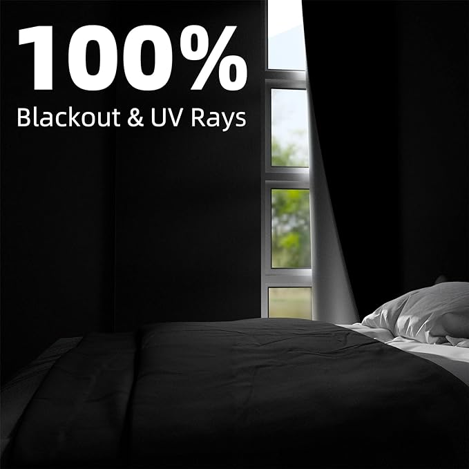 NIGHTON Portable Blackout Curtains 150"×59", Strong Hook and Loop Tape Strips - Image 2