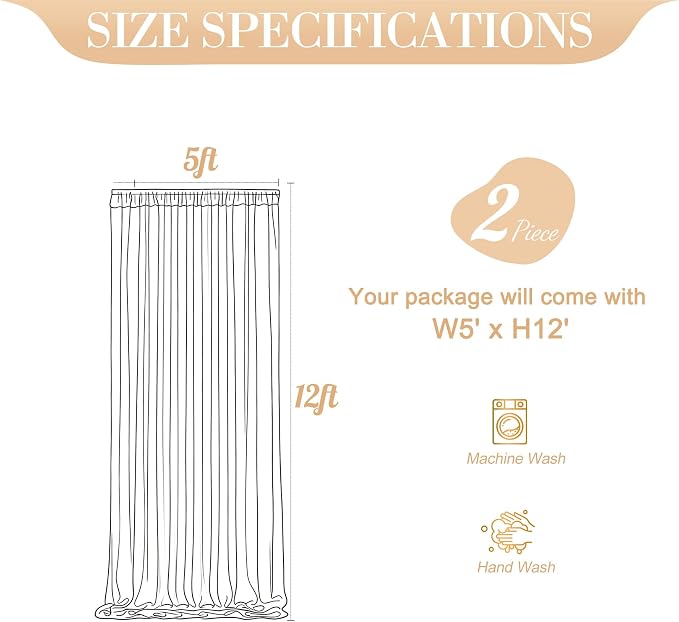 10ft x 12ft Black Tulle Backdrop Curtain - Image 7