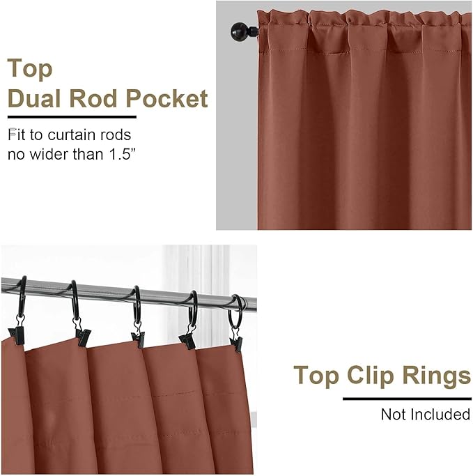OVZME Terracotta Blackout Curtains - Image 4