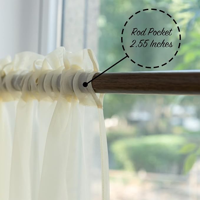 PearAge Beaded Sheer Valance Curtains - Image 4