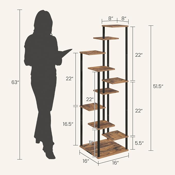 Yzosvki 10 Tier Plant Stand Indoor, Tiered Corner Plant Shelf Flower Stand - Image 2