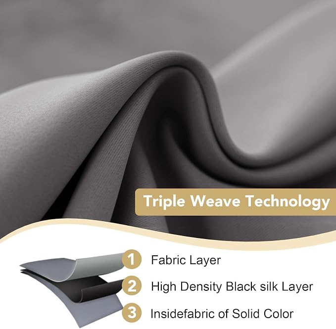 H.VERSAILTEX Premium Blackout Thermal Insulated Room Darkening Curtains - Image 4
