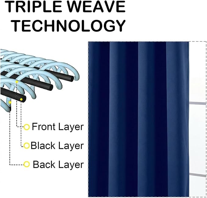 OVZME Royal Blue Blackout Curtains - Image 3