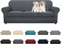 MAXIJIN 4 Piece Couch Covers for 3 Cushion Couch Super Stretch Non Slip Couch by MAXIJIN