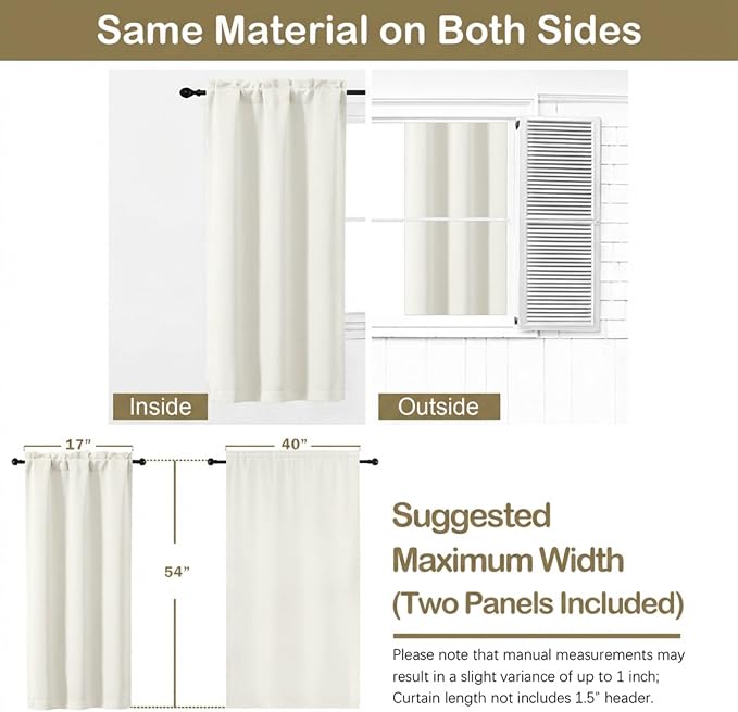 OVZME Light Beige Short Curtains - Image 2