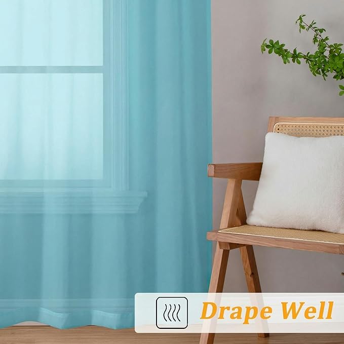 Gwine Short Kitchen Sheer Curtains 30 Inch Length - Image 6