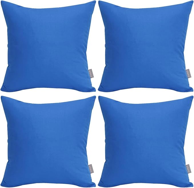 4-Pack 100% Cotton Comfortable Solid Decorative Throw Pillow Case, Thmyo Square by Thmyo