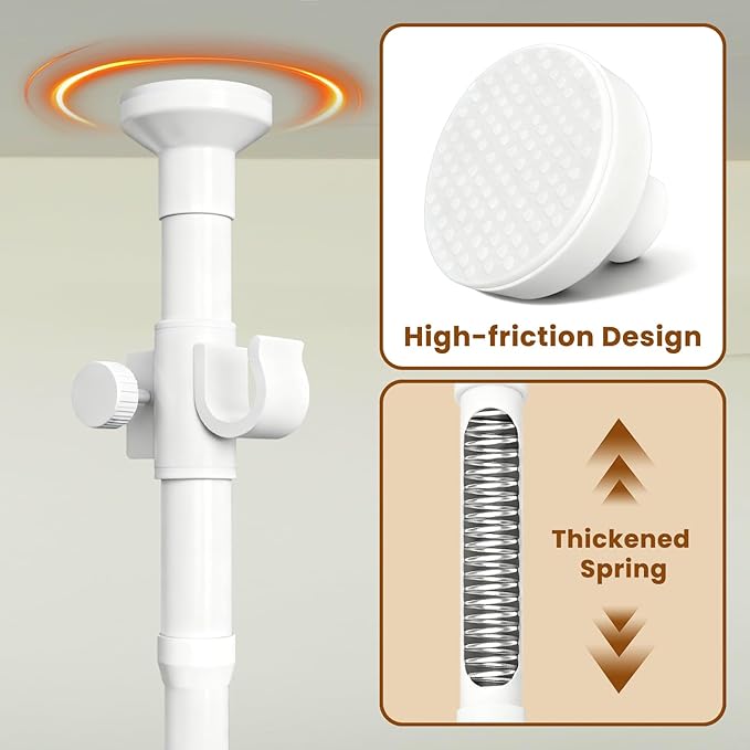 No Drill Curtain Rods for Room Divider, Adjustable Tension Rod 35-100" W x - Image 5