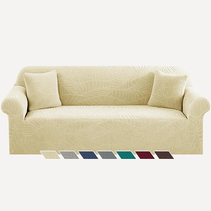 YEMYHOM Couch Cover Latest Jacquard Design High Stretch Extra Large Sofa Covers by YEMYHOM