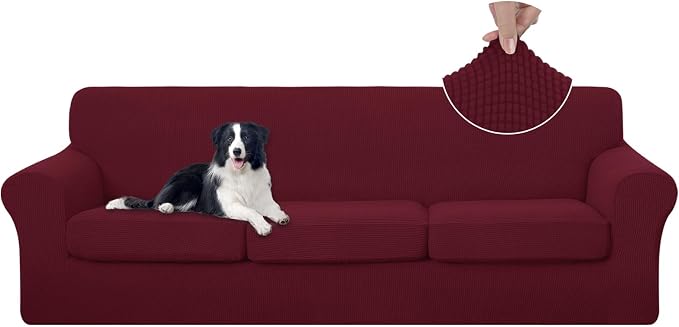 U-NICE HOME 4 Pieces Oversized Stretch Couch Cover Sofa Cover Washable Slipcover by U-NICEHOME