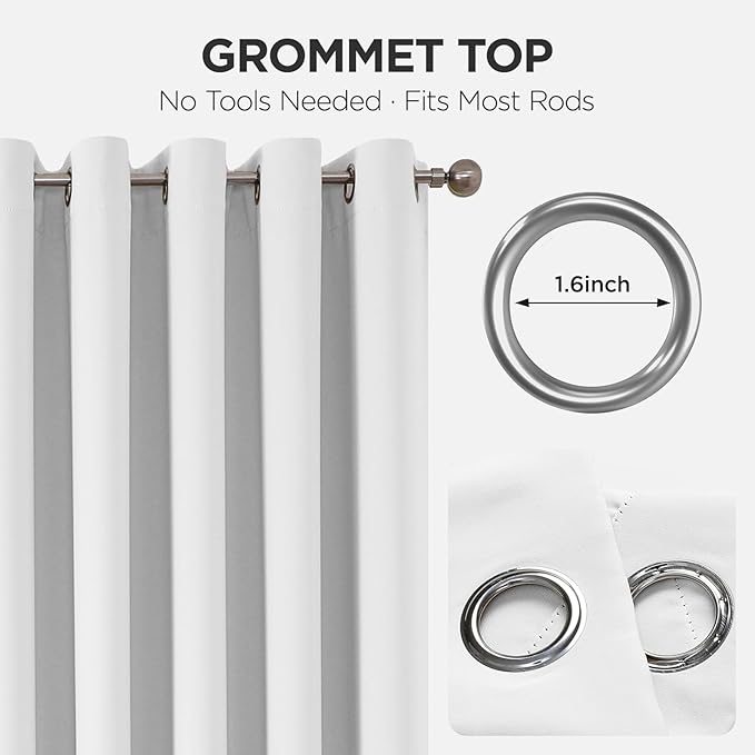 Joydeco Blackout Patio Sliding Door Curtains 108 Inches Long, Grommet Privacy - Image 9